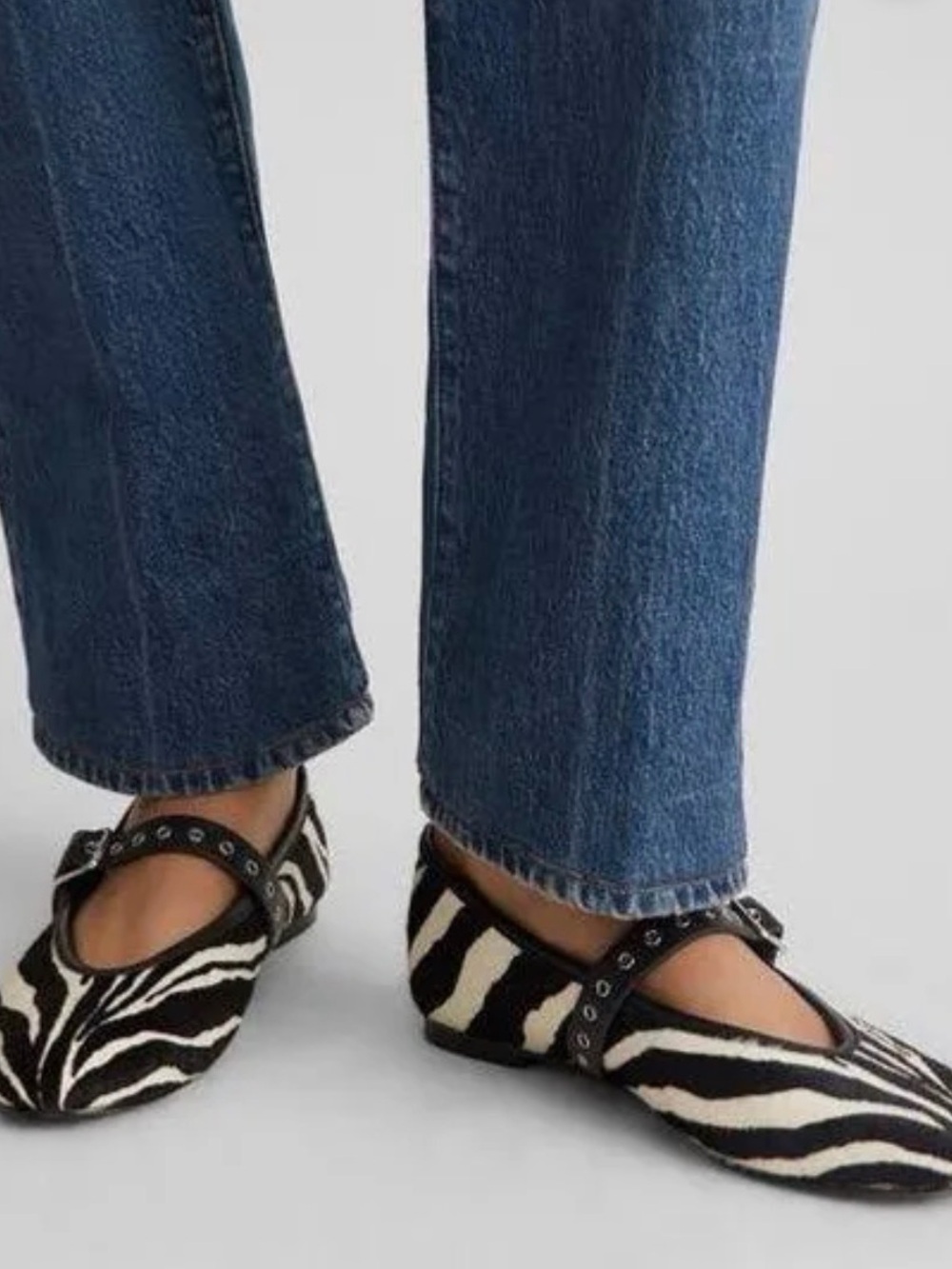 Madewell calf hair Zebra-Print Mary Jane Flats